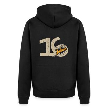 16 Geburtstag - Unisex Premium Bio Zip Hoodie - Schwarz - Hinten - Nico (187cm)