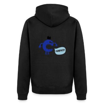 Hungry Monster - Unisex Premium Organic Zip Hoodie - black - Back - Nico (187cm)