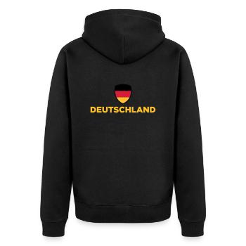 National Flag Of Germany - Unisex Premium Organic Zip Hoodie - black - Back - Nico (187cm)