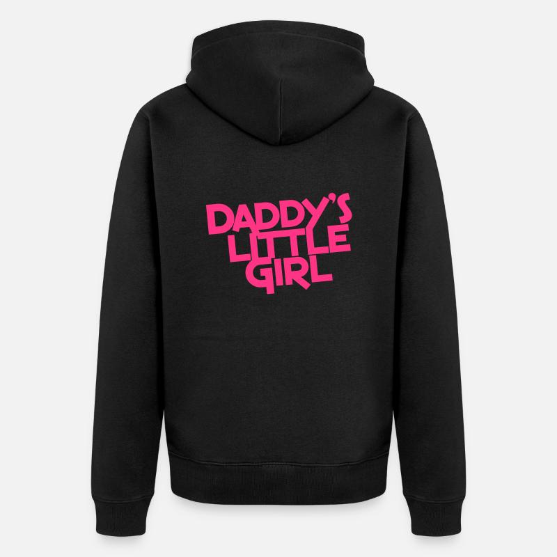 Kleines Mädchen des Vatis - Unisex Premium Bio Zip Hoodie - Schwarz