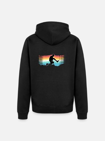 basketball - Unisex Premium Organic Zip Hoodie - black