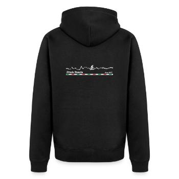 Strade Bianche - Unisex Premium Bio Zip Hoodie - Schwarz - Hinten - Nico (187cm)