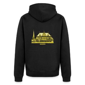 Hôtel de ville de Brême Ville hanséatique de Roland Allemagne - Veste à capuche bio Premium Unisexe - noir - Dos - Nico (187cm)