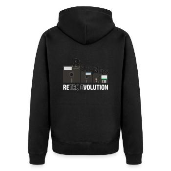 Set der Floppy Disks - Unisex Premium Bio Zip Hoodie - Schwarz - Hinten - Nico (187cm)