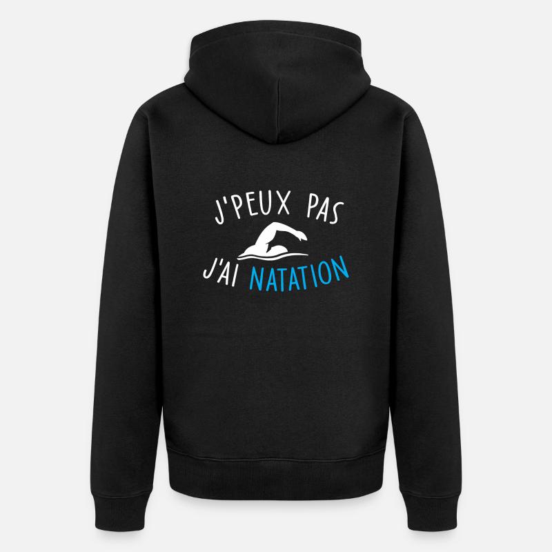 je peux pas j'ai natation - Veste à capuche bio Premium Unisexe - noir