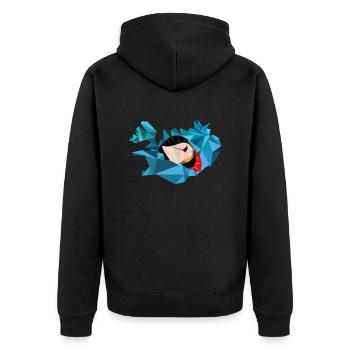 Carte de l’Islande - Puffin - carte - Veste à capuche bio Premium Unisexe - noir - Dos - Nico (187cm)