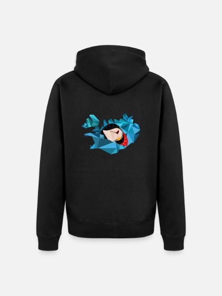 Iceland map - Puffin - map - geometric - Unisex Premium Organic Zip Hoodie - black