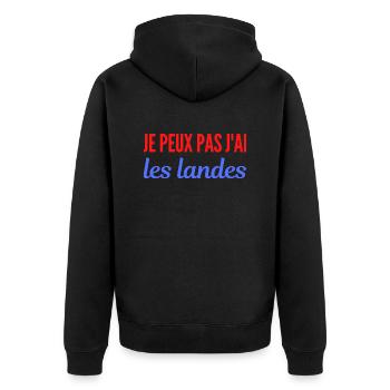 Je peux pas j'ai Les landes - Veste à capuche bio Premium Unisexe - noir - Dos - Nico (187cm)