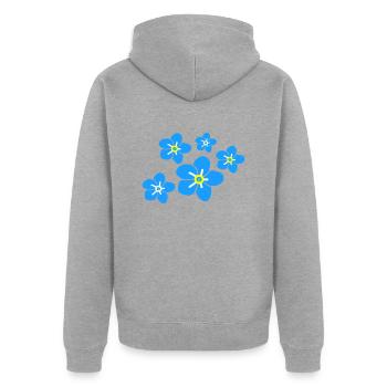Forget me not flower2 - Unisex Premium Organic Zip Hoodie - heather grey - Back - Nico (187cm)