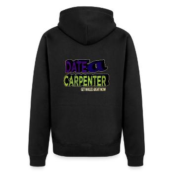 syndicat maçon charpentier tshirts charpentier tshirts - Veste à capuche bio Premium Unisexe - noir - Dos - Nico (187cm)