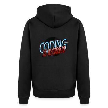 computer science geek computer father - Unisex Premium Bio Zip Hoodie - Schwarz - Hinten - Nico (187cm)