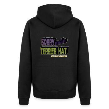 zitat pudel bullterrier weihnachten pfote hund - Unisex Premium Bio Zip Hoodie - Schwarz - Hinten - Nico (187cm)
