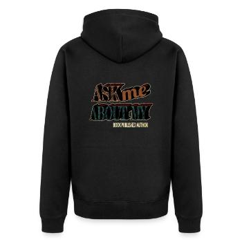 editer drive sayings coffeecups literature humor - Unisex Premium Bio Zip Hoodie - Schwarz - Hinten - Nico (187cm)