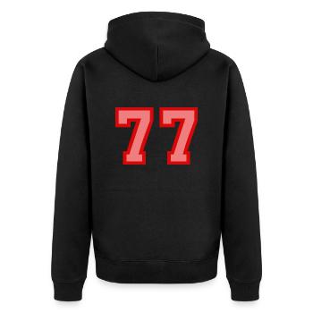 Cool Retro Retrostyle Jersey Number Back Number - Unisex Premium Organic Zip Hoodie - black - Back - Nico (187cm)