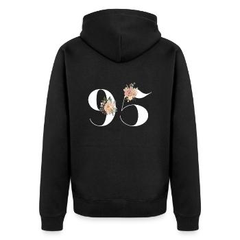 95th Anniversary flowers (Gift of 95 years) - Unisex Premium Organic Zip Hoodie - black - Back - Nico (187cm)