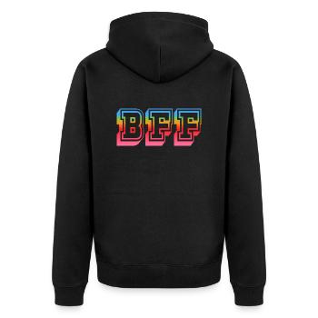 BFF Tshirt rainbowstar - Unisex Premium Organic Zip Hoodie - black - Back - Nico (187cm)