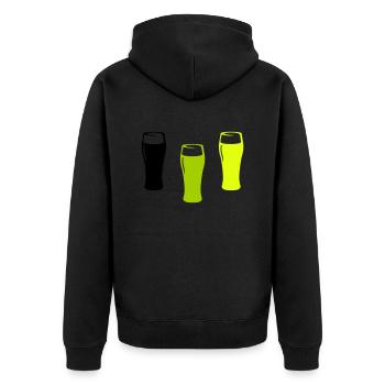 Verres à bière - Veste à capuche bio Premium Unisexe - noir - Dos - Nico (187cm)