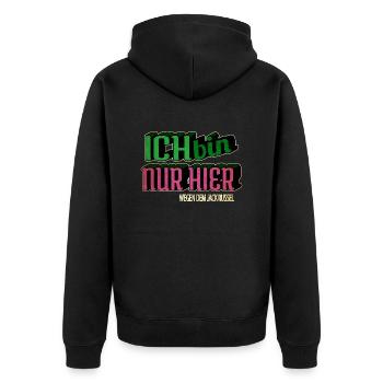 geburtstagsgeschenk zitat schäferhund chihuahua - Unisex Premium Bio Zip Hoodie - Schwarz - Hinten - Nico (187cm)