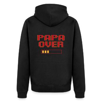 Papa over papa game over - Veste à capuche bio Premium Unisexe - noir - Dos - Nico (187cm)