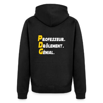 professeur drôlement génial / cadeau professeur - Veste à capuche bio Premium Unisexe - noir - Dos - Nico (187cm)