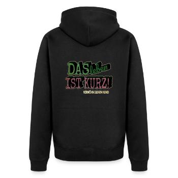 dogge weihnachten welpe bullterrier geek - Unisex Premium Bio Zip Hoodie - Schwarz - Hinten - Nico (187cm)