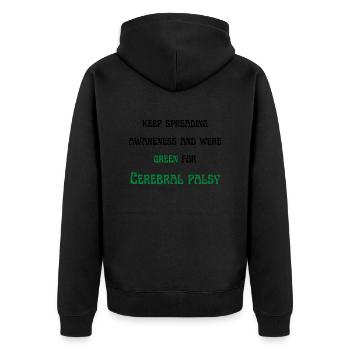 cerebral palsy - Unisex Premium Organic Zip Hoodie - black - Back - Nico (187cm)