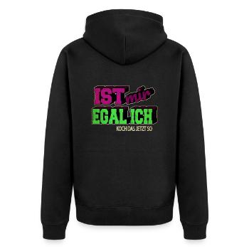 lieben geschenkidee vegetarier geburtstagsgeschenk - Unisex Premium Bio Zip Hoodie - Schwarz - Hinten - Nico (187cm)