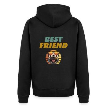 Meilleur ami Chien Chien amoureux Meilleur ami Chien Amour - Veste à capuche bio Premium Unisexe - noir - Dos - Nico (187cm)