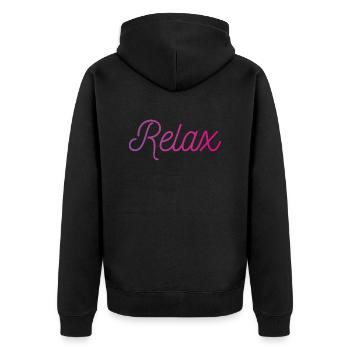 Relax - Veste à capuche bio Premium Unisexe - noir - Dos - Nico (187cm)