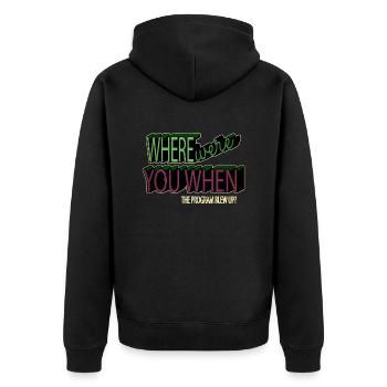 Programmation des blagues de Noël - Veste à capuche bio Premium Unisexe - noir - Dos - Nico (187cm)