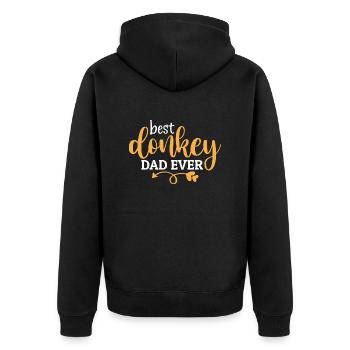 Best Donkey Dad Ever - Unisex Premium Bio Zip Hoodie - Schwarz - Hinten - Nico (187cm)