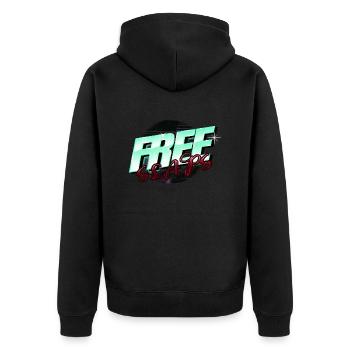 funny quote statement fun awesome quote happy - Unisex Premium Bio Zip Hoodie - Schwarz - Hinten - Nico (187cm)