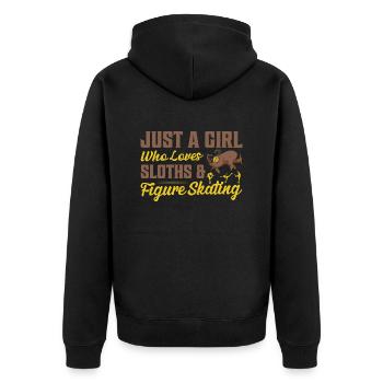Just A Girl Who Loves Sloths & Figure Skating Ice - Unisex Premium Organic Zip Hoodie - black - Back - Nico (187cm)