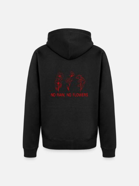 Flower Blume Pflanze - Unisex Premium Bio Zip Hoodie - Schwarz