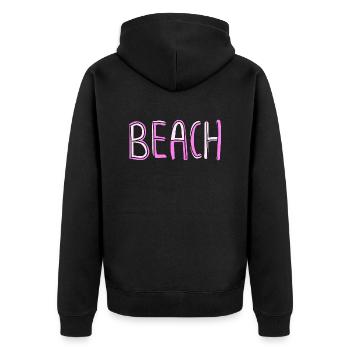 Plage 14 - Veste à capuche bio Premium Unisexe - noir - Dos - Nico (187cm)
