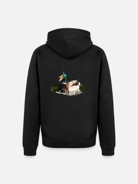Duck Mallard - Unisex Premium Organic Zip Hoodie - black