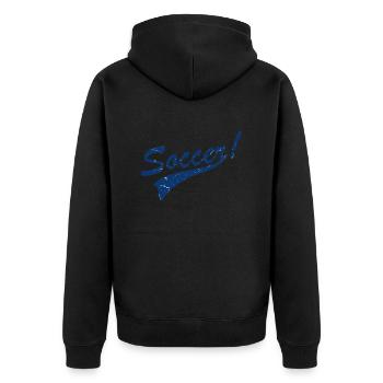 Vintage-Fußball - Unisex Premium Bio Zip Hoodie - Schwarz - Hinten - Nico (187cm)