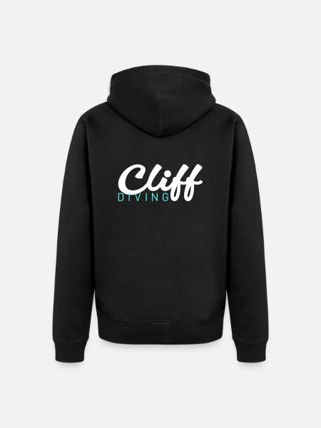 Cliff Diving - Unisex Premium Organic Zip Hoodie - black