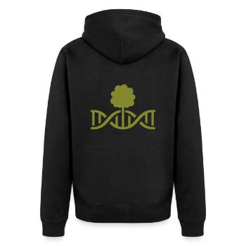 DNA Wald 2 - Unisex Premium Bio Zip Hoodie - Schwarz - Hinten - Nico (187cm)