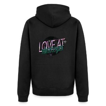 Sayings Beach Christmas Dinosaurs Dinosaur Moon - Unisex Premium Organic Zip Hoodie - black - Back - Nico (187cm)