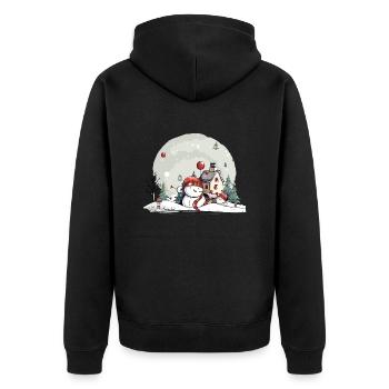 Paysage de Noël - Veste à capuche bio Premium Unisexe - noir - Dos - Nico (187cm)