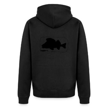 Perche avec leurre souple - Veste à capuche bio Premium Unisexe - noir - Dos - Nico (187cm)