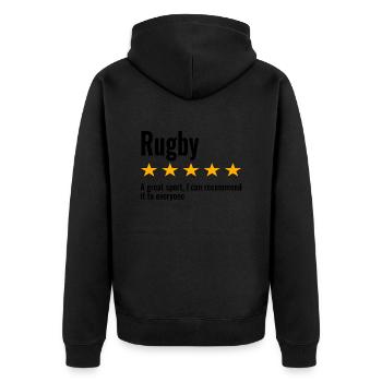 Rugby Gift Sport Type, Sports Saying - Unisex Premium Organic Zip Hoodie - black - Back - Nico (187cm)
