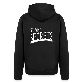 intriguing plots detective detective skills - Unisex Premium Bio Zip Hoodie - Schwarz - Hinten - Nico (187cm)