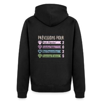 Grossesse Prévisions Pour 2025 Future Maman cadeau - Veste à capuche bio Premium Unisexe - noir - Dos - Nico (187cm)