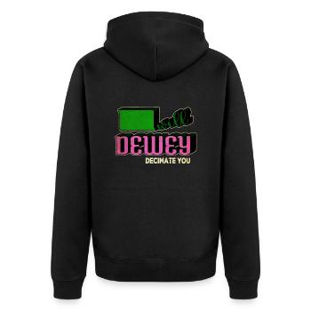 contemporary fiction funny sayings funny - Unisex Premium Organic Zip Hoodie - black - Back - Nico (187cm)
