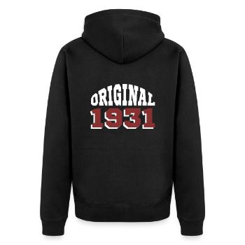 Original 1931 - Unisex Premium Organic Zip Hoodie - black - Back - Nico (187cm)