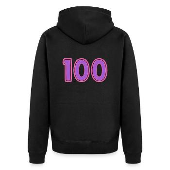 100. 100 ANS. 100e ANNIVERSAIRE - Veste à capuche bio Premium Unisexe - noir - Dos - Nico (187cm)