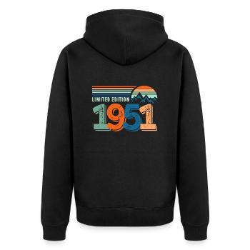 Limited edition 1951 - Veste à capuche bio Premium Unisexe - noir - Dos - Nico (187cm)