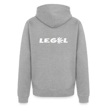 Cannabis Leaf Legal Cannabis Club High Indica Weed - Veste à capuche bio Premium Unisexe - gris chiné - Dos - Nico (187cm)